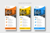 Three business solution flyers with creative design